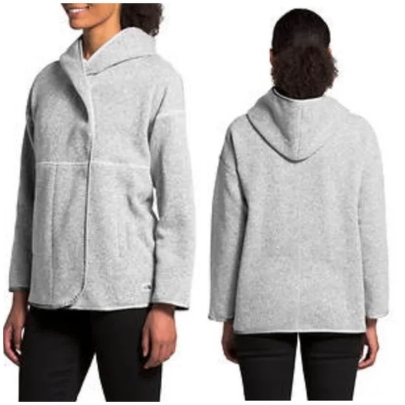 The North Face Jacket Women’s Size XS Gray Crescent Hooded Wrap Sweater Coat - Picture 17 of 17